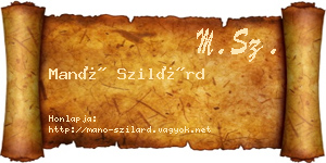 Manó Szilárd névjegykártya