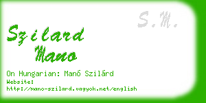 szilard mano business card